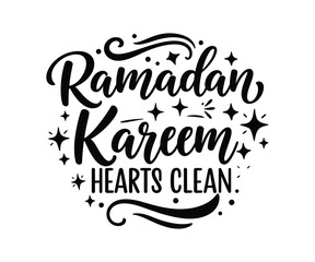 Ramadan Kareem typography on white background