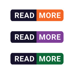 Read more buttons collection with arrow and  cursor pointer. Gradient button with shadow. Set of digital web buttons. 