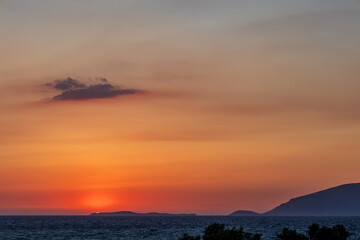 sunset at the beach in kos