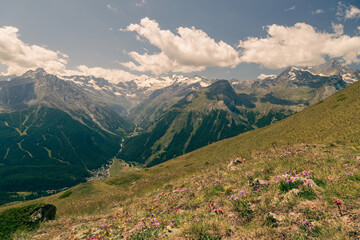 Mountains over the town of Cogne, near Gran Paradiso National Park