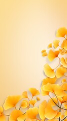 Yellow and orange ginkgo leaf elements decorative poster background