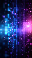 Obraz premium Abstract visualization of digital data flow in vibrant colors