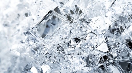 A shattered glass effect with intricate patterns and crisp, transparent details.