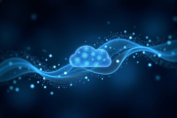 A dynamic AI data stream background with glowing particles, abstract patterns, and futuristic flowing digital elements...