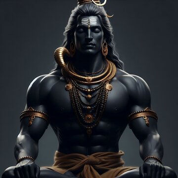 Meditation of Shiva, Mahakal with dark signing marble, Mahashivratri background, happy savan geet Shiv Shankar Bholenath Om