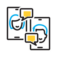  Vector multi color icon for Video chat