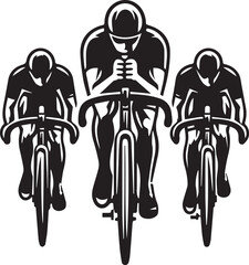 Cycle racing icon design. Black and white vector.