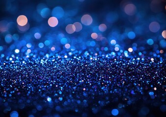 Shimmering Blue Glitter Background with Sparkling Bokeh Effect for Creative Design and Textures in Various Projects and Celebrations