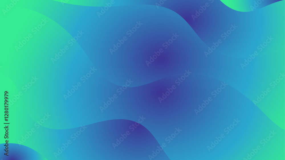 Poster Blue abstract Colorful gradient design. Fluid shape papercut style colorful design. Background with wavy surface with Tech glow from curved lines Design. Gradient Fluid Wave Banner Template
