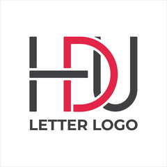 HDU letter logo design 