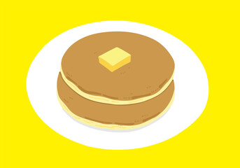 ホットケーキの手描きのイラスト