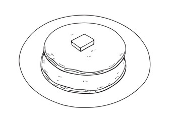 シンプルなパンケーキの線画