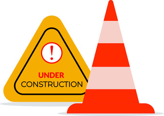 under construction sign. Under construction. construction sign. Warning zone