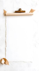 Blank Paper Sheet With Brown Paper Scraps