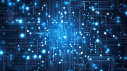 Obraz premium Abstract Digital Circuitry: Network, Technology, and Data Flow Visualization