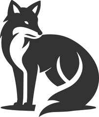 A fox standing protectively over something vector