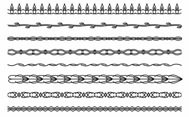 黒い装飾罫線のイラスト素材