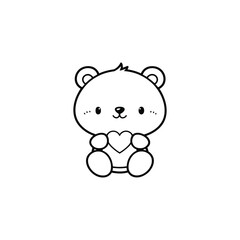 Adorable Bear and Heart - Perfect Design for Greeting Cards and Apparel