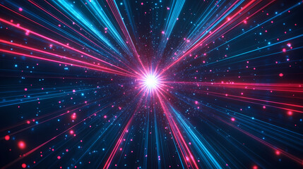 Galactic Burst: Blue and Pink Cosmic Explosion