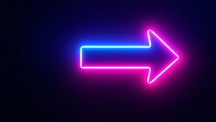 Luminous Arrow Sign Guiding the Directional Path in Cyberpunk Design with Futuristic Glow Effect