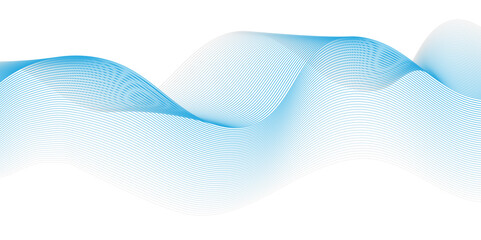 Fototapeta premium Vector abstract blue light blend paper wave flow digital gradient transparent tech curve creative technology flowing smooth diagonal white background. Modern creative wave lines glowing moving sound 
