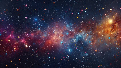 Stunning Cosmic Landscape Featuring Vibrant Colors and Celestial Bodies in Impressive Depths of Space and Universe with Stars and Galaxies