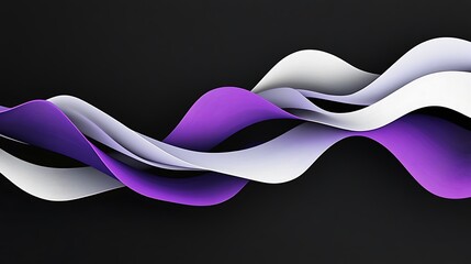 Abstract Purple and White Wave 3D Render: Digital Art Design AI Generated