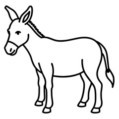 Minimalist Donkey Line Art