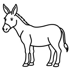 Minimalist Donkey Line Art