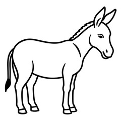 Minimalist Donkey Line Art