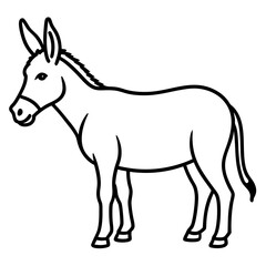 Minimalist Donkey Line Art