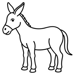 Minimalist Donkey Line Art