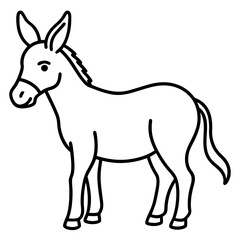 Minimalist Donkey Line Art