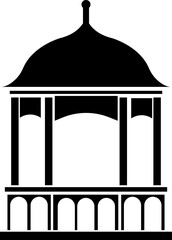 gazebo icon, Black gazebo park silhouette vector template designs, isolated on a transparent background. Gazebo of pergola icons. Gazebo park. Wooden alcove patio, perfect for logos, web page