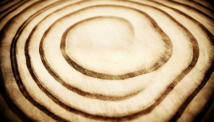 Naklejka premium Serene concentric circles drawn in sand, evoking calmness and mindfulness. Perfect for meditation, spa, or wellness themes.