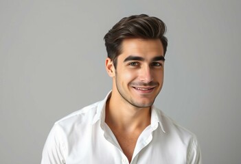 Obraz premium Photorealistic natural light portrait of a 30-year-old male