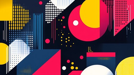 Obraz premium Abstract geometric shapes, vibrant colors, dynamic design, background for website