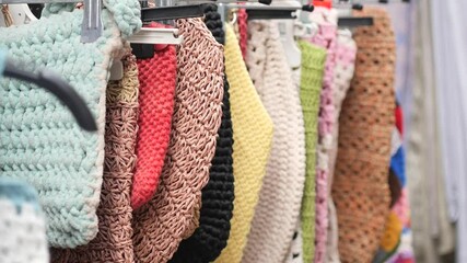 Colorful crochet items for craft lovers at local market