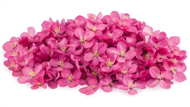 Pink flower cluster, isolated, studio shot, vibrant colors