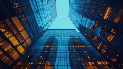 Cityscape: Skyscrapers at Dusk, Urban Metropolis