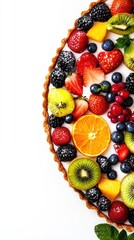 Obraz premium Delicious Summer Fruit Tart: A Vibrant Culinary Delight