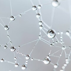 Obraz premium Dewdrop Web: A Delicate Network of Water and Silk