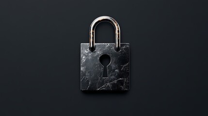 Fototapeta premium Dark Padlock 3D Render: Security Concept on Black Background AI Generated