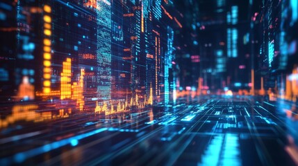 Obraz premium Abstract Representation of Engaging Digital Commerce Landscape