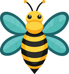 Simple and Clean Bee Vector Art – Minimalist Insect Illustration.