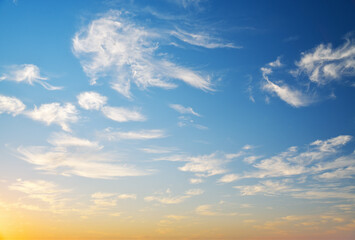 Fototapeta premium Natural background of sunset skyscape nature composition.