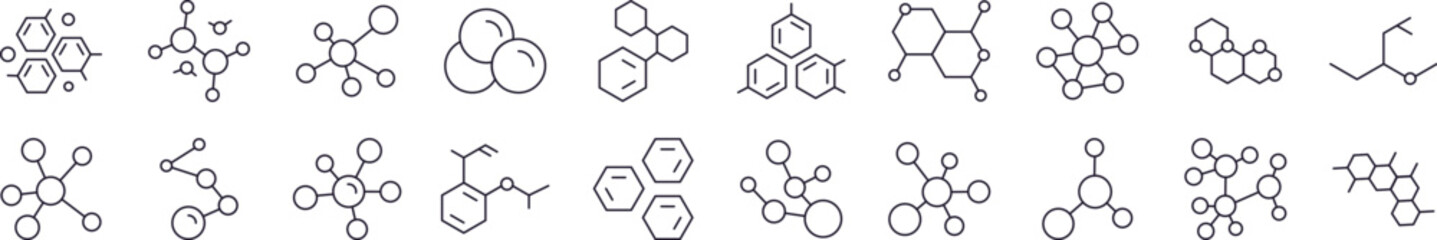 Atom Simple Isolated Line Icons Collection. Editable Stroke. Perfect for Web Sites, Books, Cards, Apps © RaulAlmu