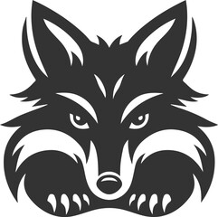 A fox with narrowed eyes, ready to pounce vector