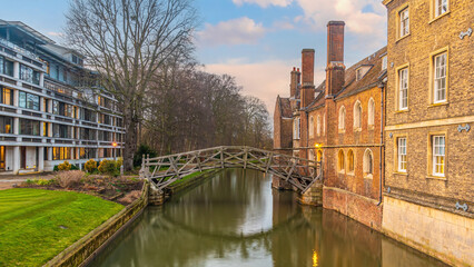 Obraz premium Mathematical bridge in Cambridge, England