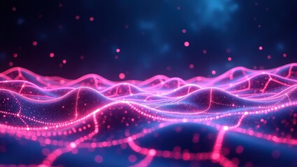 Obraz premium Glowing Network Structure, A Futuristic Tech Representation